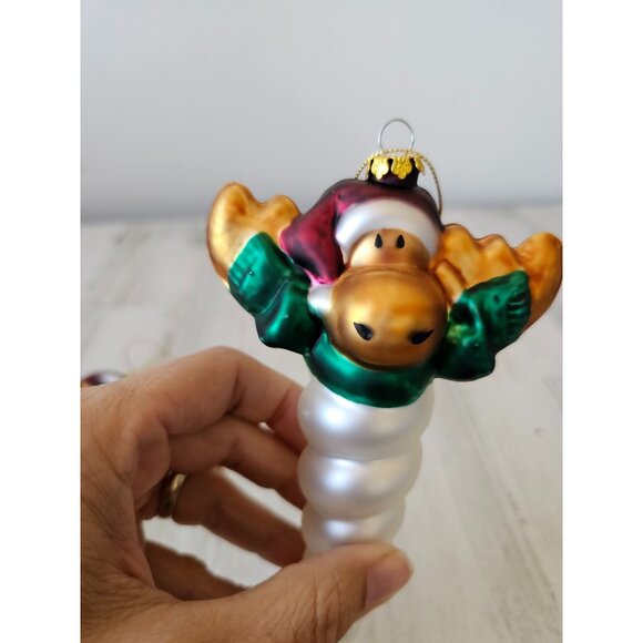 Kohls deer bear icicle ornament reindeer Xmas tree set lot - Picture 9 of 12